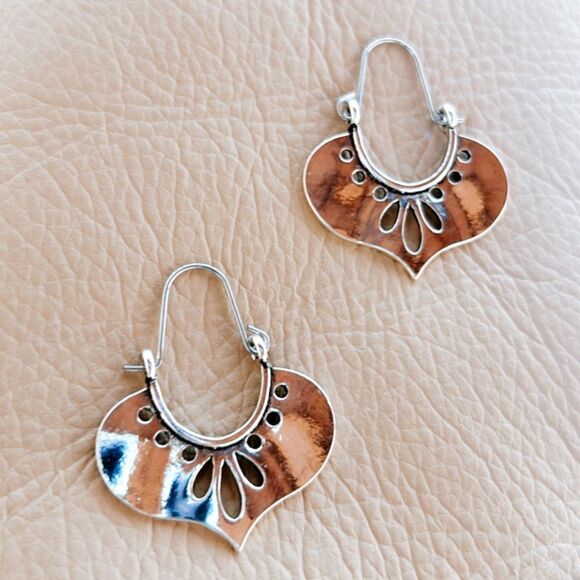 Free People Silver Heart Earrings - Picture 2 of 4